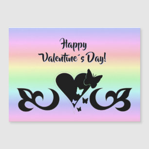 Coeur avec papillon et carte magnétique Lily