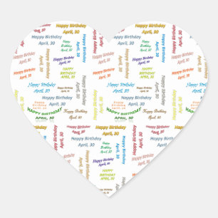 Cœur Avril, 30 Anniversaire Sticker