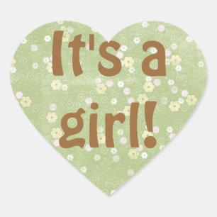 Cœur Baby Girl Douche Sticker Enveloppe Seal Party Favo