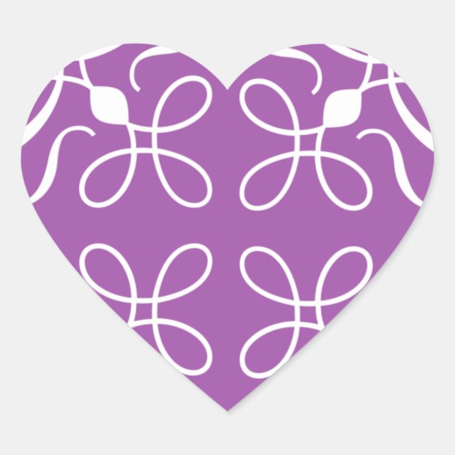 Cœur Balayage en mauve Sticker (Devant)