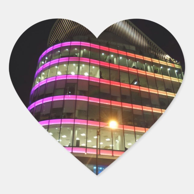 Cœur Bâtiment coloré Sticker Coeur (Devant)
