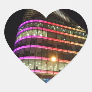 Cœur Bâtiment coloré Sticker Coeur