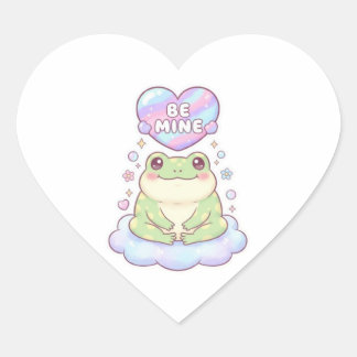 Cœur Be Mine Frog Sticker Cute Frog Holding Heart Roman