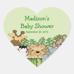Cœur Bébé Jungle Safari Baby shower Coeur Sticker
