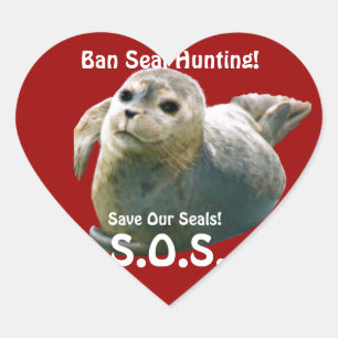Cœur BÉBÉ SEAL Anti Seal Hunt Sticker de coeur de la fa
