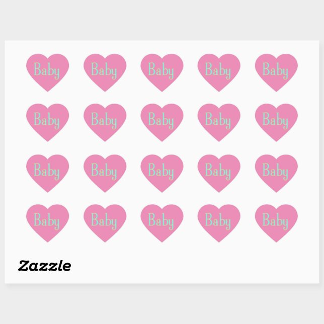 Cœur Bébé Texte Coeur en forme de coeur Sticker (Feuille)