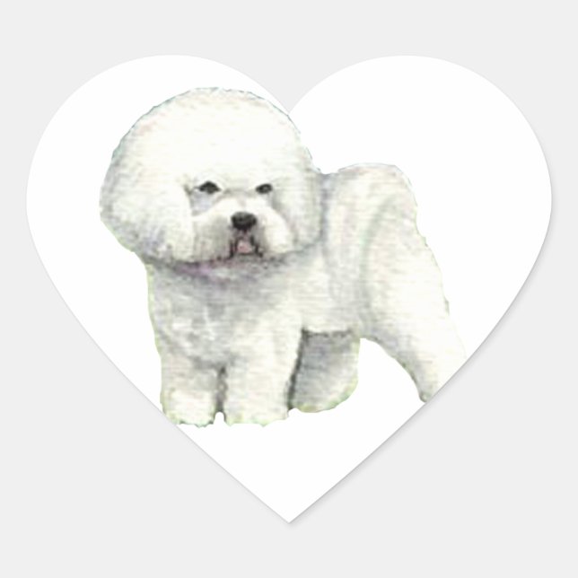 Cœur Bichon Frise Dog Art Heart Sticker (Devant)
