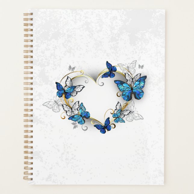 Coeur bijoux avec papillons Morpho (Devant)