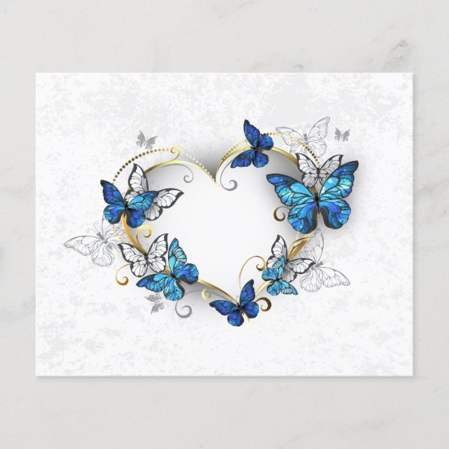 Coeur bijoux avec papillons Morpho (Devant)