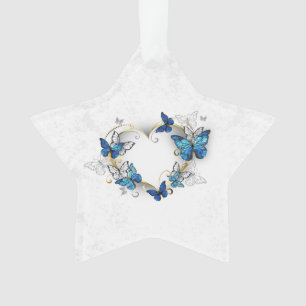 Coeur bijoux avec papillons Morpho