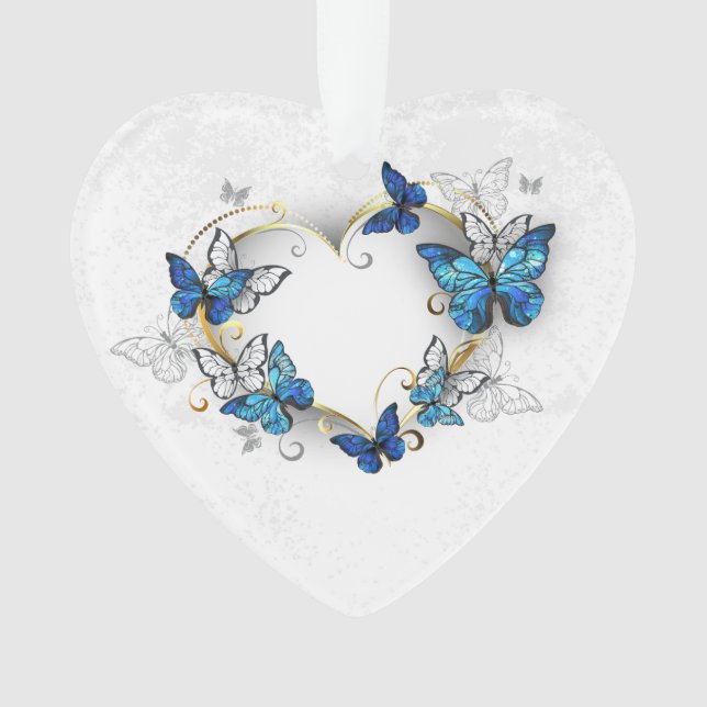 Coeur bijoux avec papillons Morpho (devant)