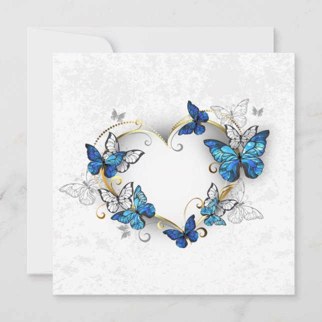 Coeur bijoux avec papillons Morpho (Devant)