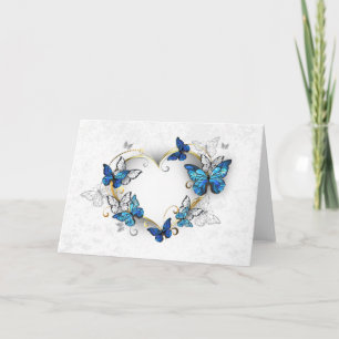 Coeur bijoux avec papillons Morpho