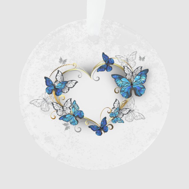 Coeur bijoux avec papillons Morpho (devant)