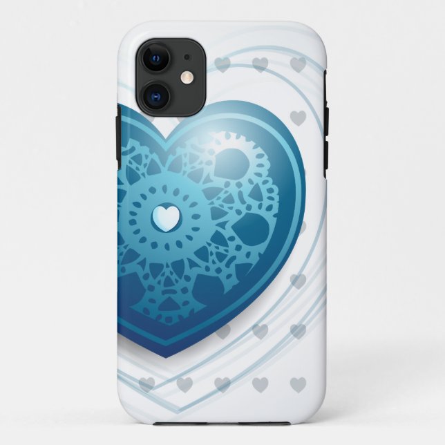 Coeur bleu, coque iphone (Dos)