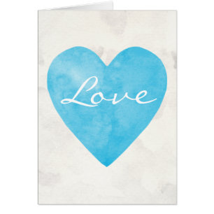 Coeur bleu d'amour d'aquarelle