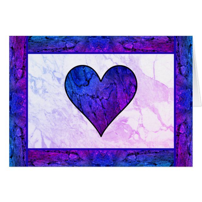 Coeur bleu et violet mignon (Devant horizontal)