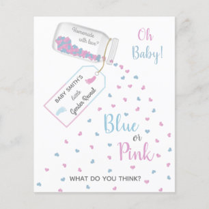 Coeur bleu rose confetti sexe révéler invitation