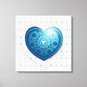 Coeur bleu, toile