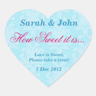 Cœur Bleu Vintage damask Comment Sweet it is Sticker