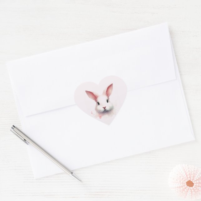 Cœur Bliss Bunny Pastel - Sticker en forme de coeur (Enveloppe)