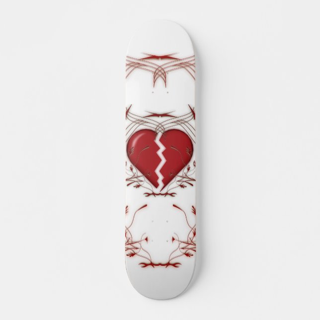 Coeur brisé / Artwork tribal (rouge) Skateboard (Devant)