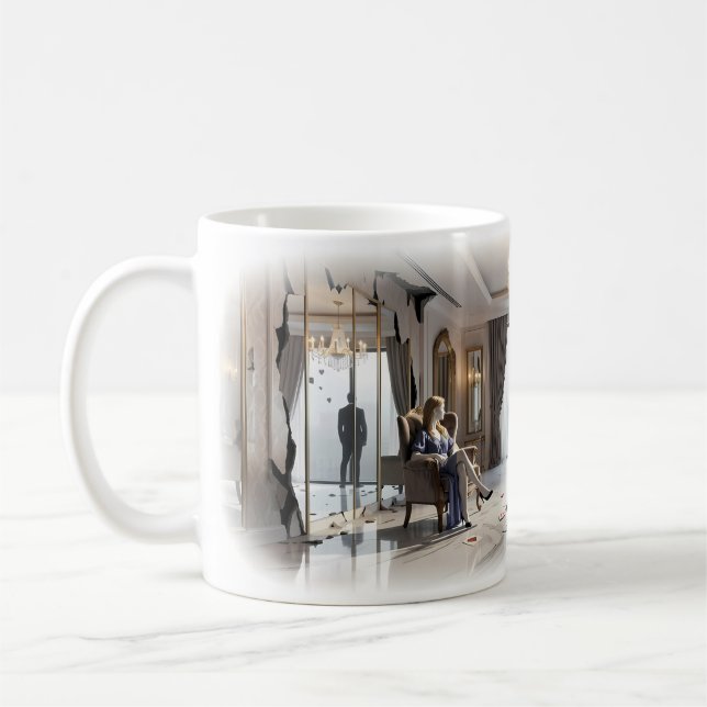 Cœur Brisé Doré dans un Mug de Suite de Luxe Silen (Gauche)