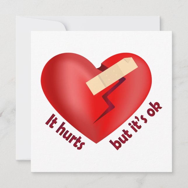 Coeur brisé guéri avec patch et citation de vie (Devant)