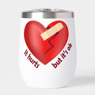 Coeur brisé guéri avec patch et citation de vie