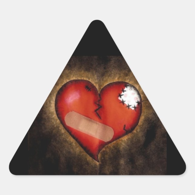 Coeur brisé/Mending Heart-triangle autocollant (Devant)
