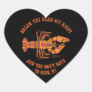 Cœur Briser la tête Crawfish Heart Sticker