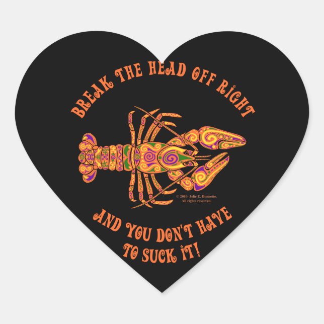 Cœur Briser la tête Crawfish Heart Sticker (Devant)