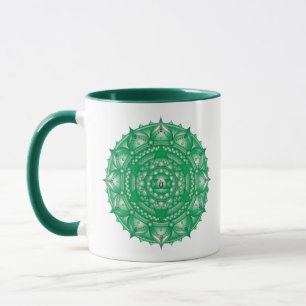 Coeur Chakra Mandala Mug Deux Tons