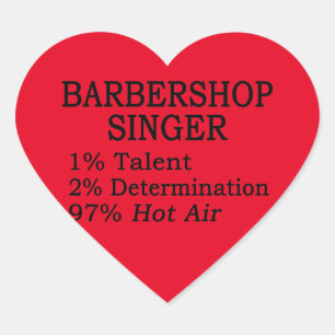 Cœur Chanteur Barbershop Hot Air Heart Sticker