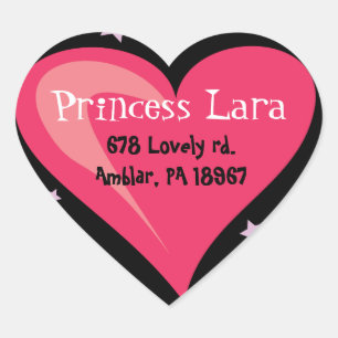 Cœur CHÂTEAU PRINCESS Sticker d'invitation à la fête d'