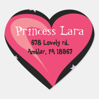 Cœur CHÂTEAU PRINCESS Sticker d'invitation à la fête d'