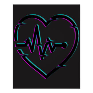 Coeur Check Zazzle Glossy Poster