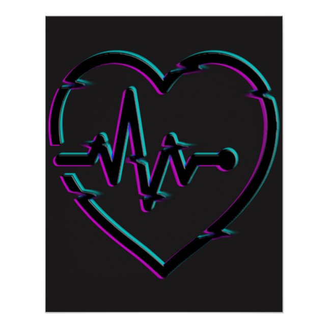 Coeur Check Zazzle Glossy Poster (Devant)