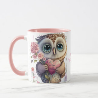 Coeur "Chouette aime toujours" Mug