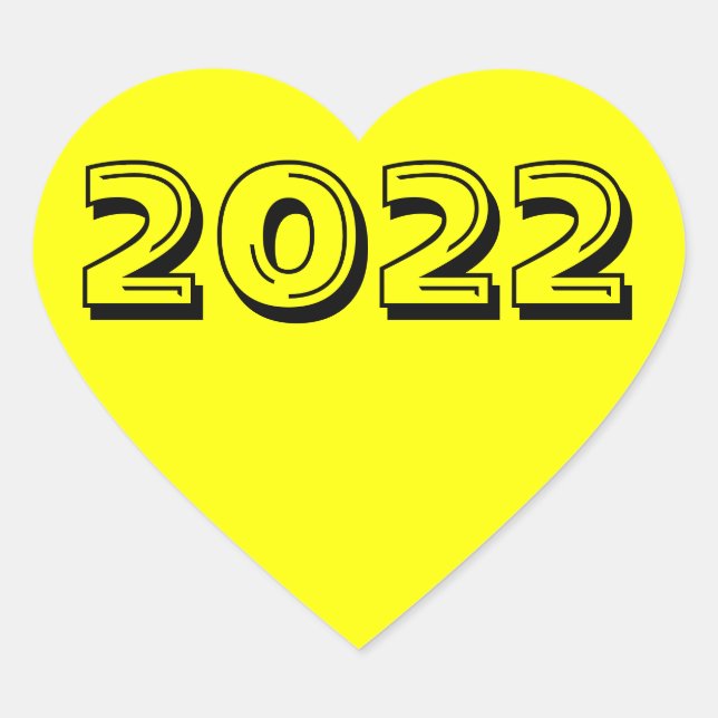 Cœur Classe de Sticker Coeur Jaune 2022 par Janz (Devant)