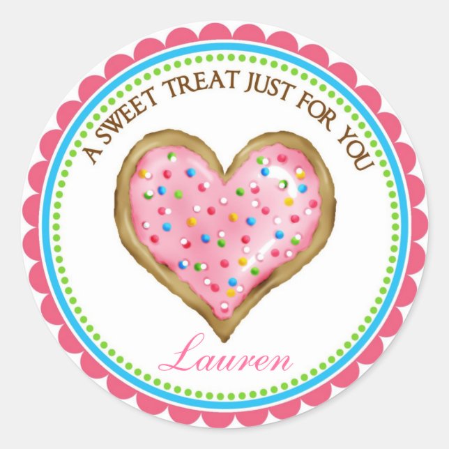 Coeur Coeur Cookie avec Sprinkers Stickers (Devant)