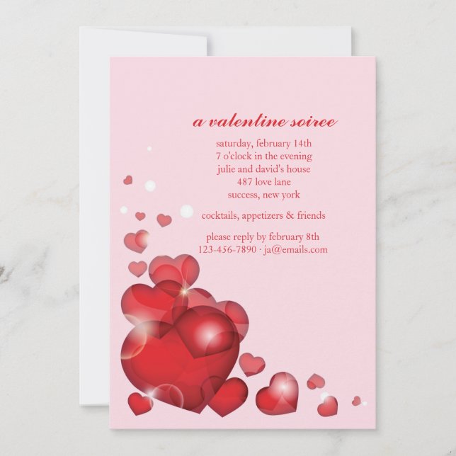 Coeur Coeur Valentine's Day Invitation (Devant)