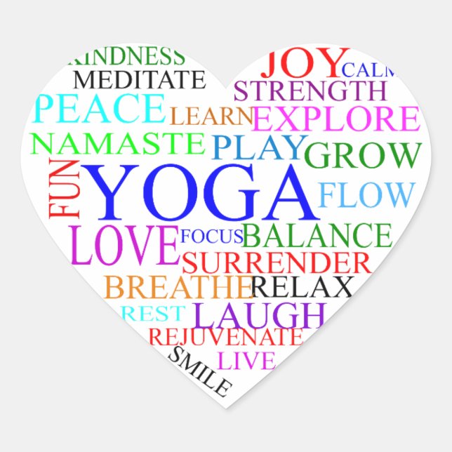 Cœur Coeur Yoga Sticker (Devant)