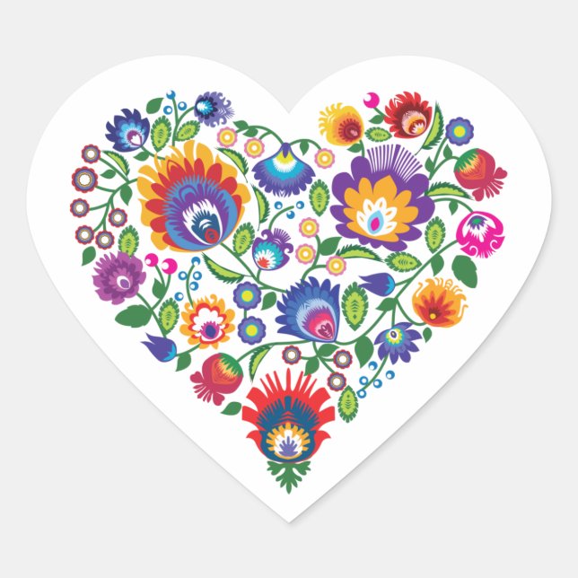 Cœur 💜 💓 Coeurs inspirés par Folk, Sticker du Coeur (Devant)