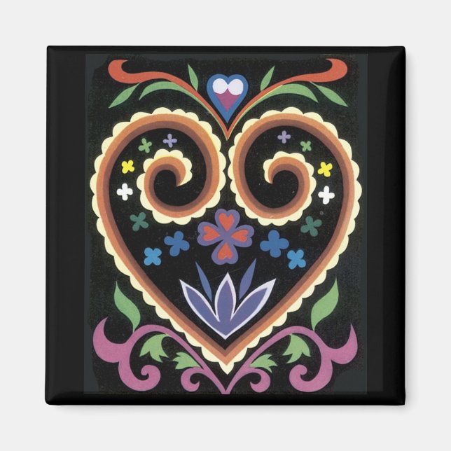 Coeur coloré - Aimant (Devant)