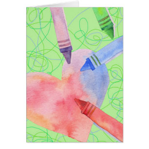 Coeur coloré - Carte de note