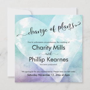 Coeur Coloré reporté Mariage Changement de plan