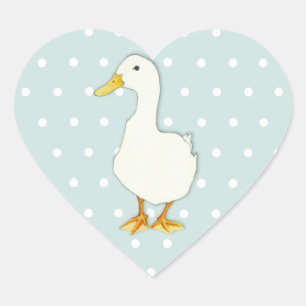 Cœur Cool de canard points Sticker de coeur