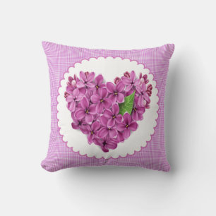coeur coussin de la fleur lilas