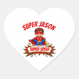 Cœur Custom Kids Superhero Name & Superpower Sticker